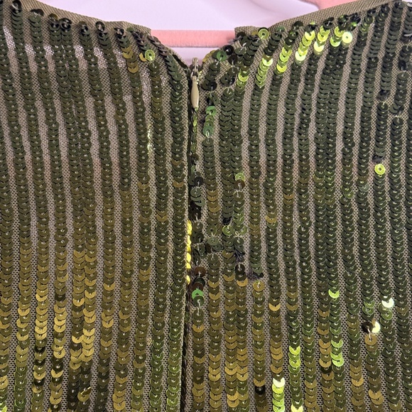 Mango Women's Shimmering Olive Wide-Leg Jumpsuit, Size M. - Picture 9 of 16